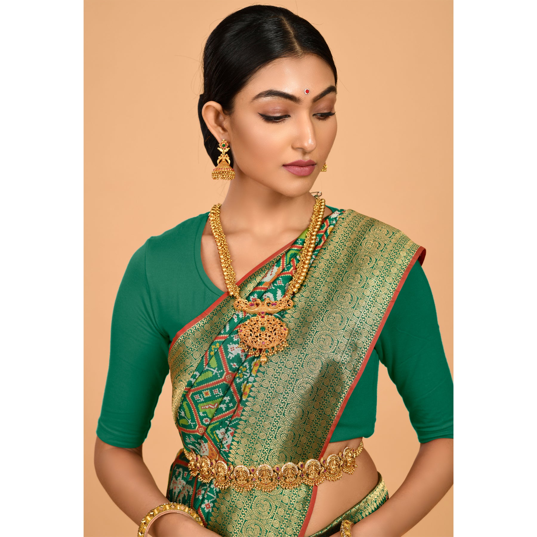 Trendy Green Patola Saree Saree