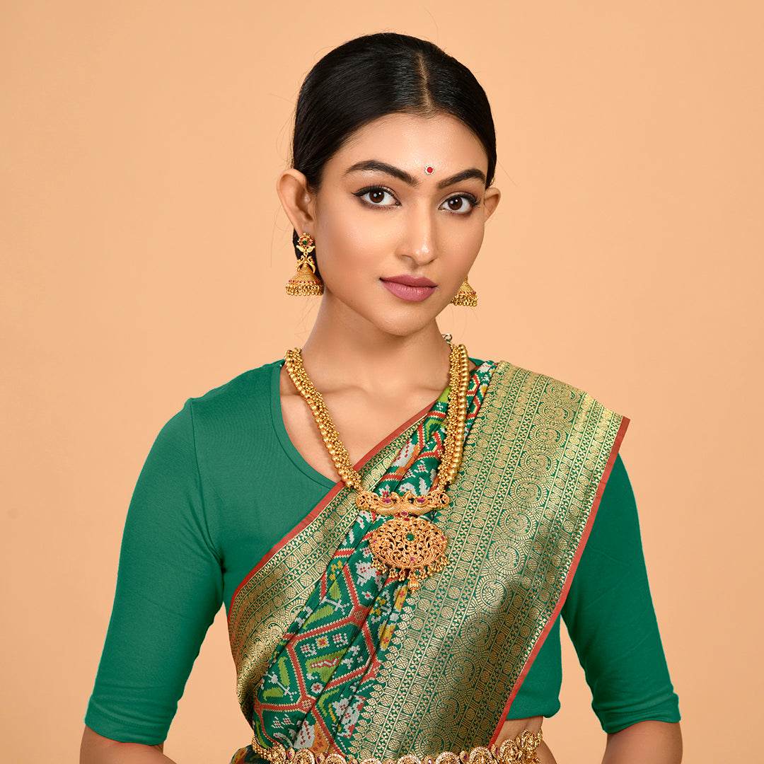 Trendy Green Patola Saree Saree