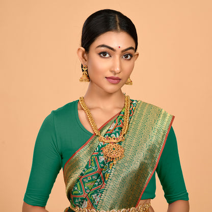 Trendy Green Patola Saree Saree