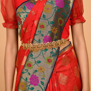 Red Banarasi Powerloom Silk Saree Saree