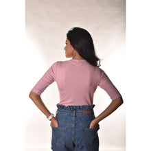 Load image into Gallery viewer, Hosiery Blouses - Elbow Sleeves - Blush Pink - Blouse featured