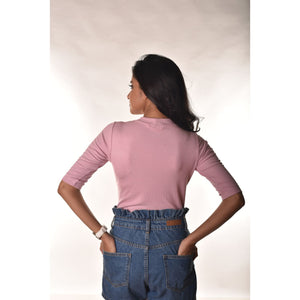 Hosiery Blouses - Elbow Sleeves - Blush Pink - Blouse featured