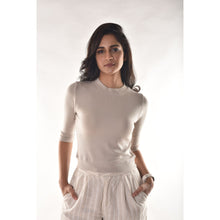 Load image into Gallery viewer, Hosiery Blouses - Elbow Sleeves - Calm Ivory - Blouse featured