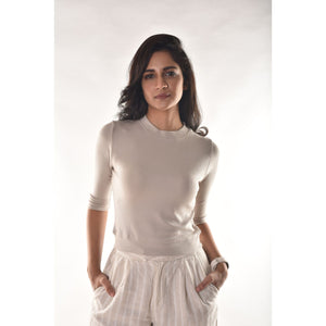 Hosiery Blouses - Elbow Sleeves - Calm Ivory - Blouse featured