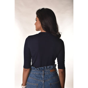 Hosiery Blouses - Elbow Sleeves - Royal Blue - Blouse featured