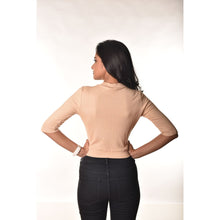 Load image into Gallery viewer, Hosiery Blouses - Elbow Sleeves - Tan - Blouse featured