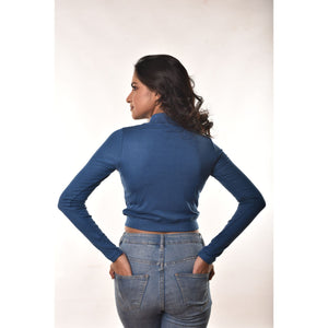 Full Sleeves Blouses - Azure Blue - Blouse featured