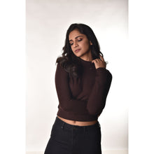 Load image into Gallery viewer, Full Sleeves Blouses - Dark Brown - Blouse featured