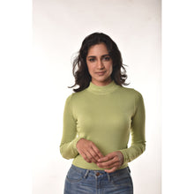 Load image into Gallery viewer, Full Sleeves Blouses - Lime Green - Blouse featured