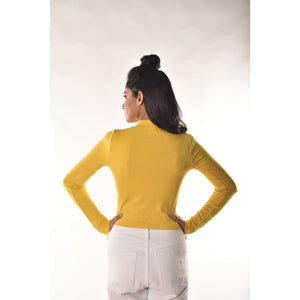 Full Sleeves Blouses - Mango Yellow - Blouse featured