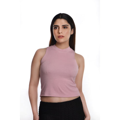 Sleeveless Hosiery Blouses - Blush Pink - Blouse featured