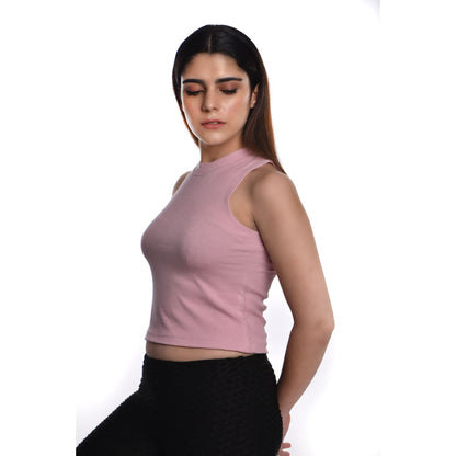 Sleeveless Hosiery Blouses - Blush Pink - Blouse featured
