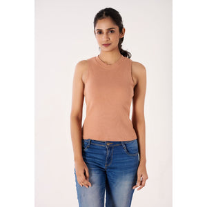 Sleeveless Hosiery Blouses - Cider - Blouse featured