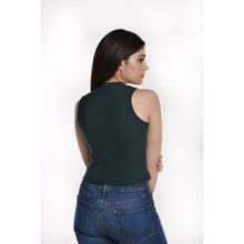 Load image into Gallery viewer, Sleeveless Hosiery Blouses - Green - Blouse featured