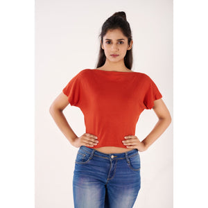 Boat Neck Blouse - Brick Red - Blouse featured
