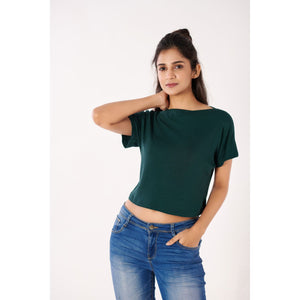 Boat Neck Blouse - Green - Blouse featured