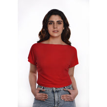 Load image into Gallery viewer, Boat Neck Blouse - Red - Blouse featured