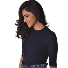 Load image into Gallery viewer, Hosiery Blouses - Elbow Sleeves - Royal Blue - Blouse featured