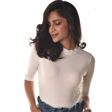 Load image into Gallery viewer, Hosiery Blouses - Elbow Sleeves White Blouse