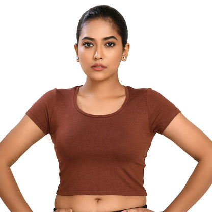 100% Cotton Rayon Blouses Brunette Brown Blouse