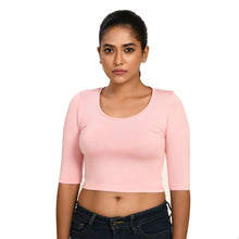 Load image into Gallery viewer, Cotton Rayon Blouses - Elbow Sleeves Bubblegum Pink Bust size 28-40 Blouse
