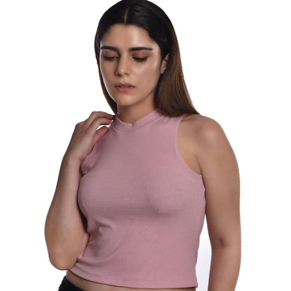Sleeveless Hosiery Blouses - Blush Pink - Blouse featured