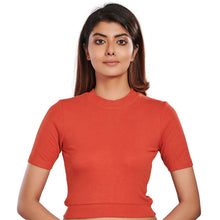 Load image into Gallery viewer, Hosiery Blouses - Brick Red - Blouse featured