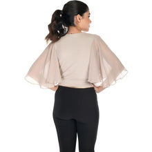 Load image into Gallery viewer, Hosiery Deep Neck Blouses - Butterfly Sleeves - Regular Size - Calm Ivory - Blouse featured