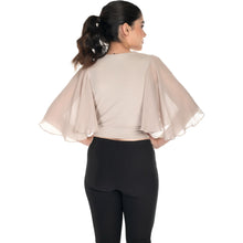 Load image into Gallery viewer, Hosiery Deep Neck Blouses - Butterfly Sleeves - Plus Size - Calm Ivory - Blouse featured