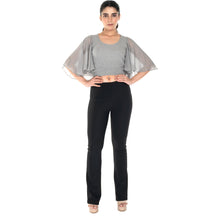 Load image into Gallery viewer, Hosiery Deep Neck Blouses - Butterfly Sleeves - Regular Size - Light grey - Blouse featured