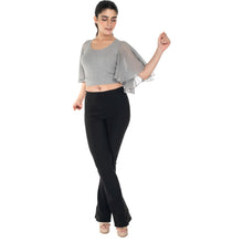 Load image into Gallery viewer, Hosiery Deep Neck Blouses - Butterfly Sleeves - Regular Size - Light Grey - Blouse featured