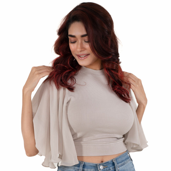 Hosiery Blouses- Butterfly Sleeves - Calm Ivory - Blouse featured