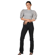 Load image into Gallery viewer, Hosiery Blouses - Mesh Pleated Sleeves - Light Grey - Blouse featured