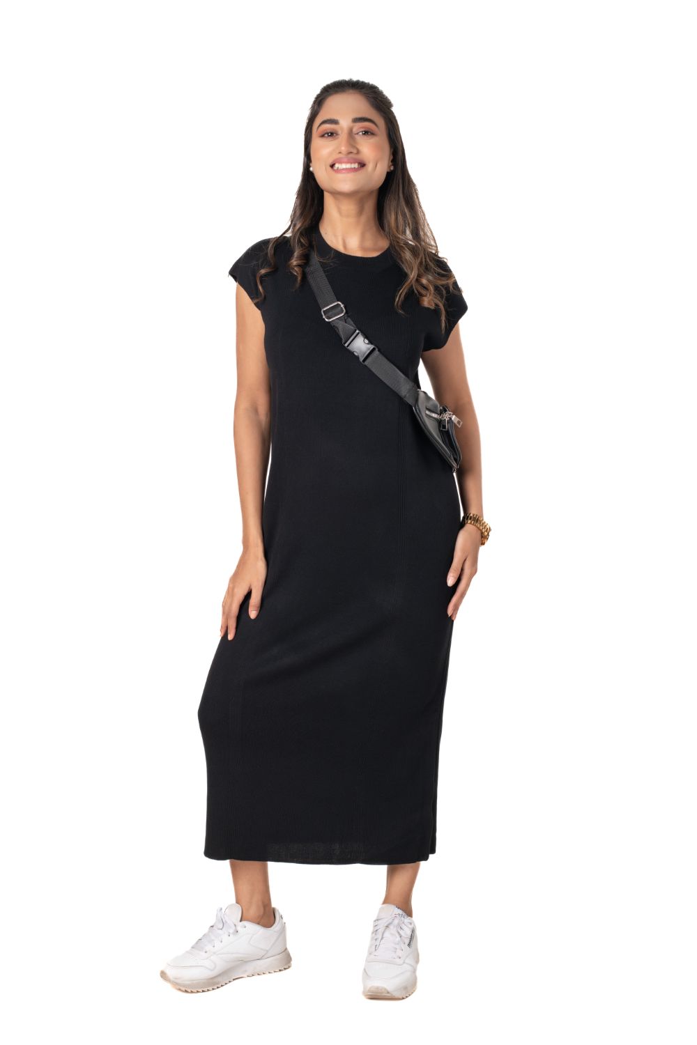 Compose Maxi Dress Black lounge wear featured