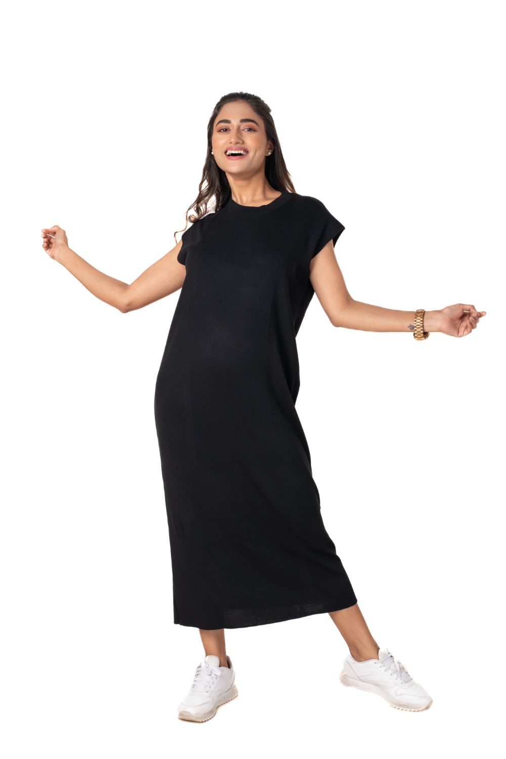 Compose Maxi Dress Black lounge wear featured
