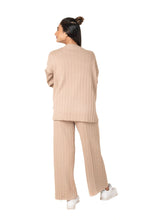 Load image into Gallery viewer, Cosy Classic Divaa Co-ord Set full sleeve beige lounge wear featured