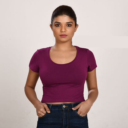 100% Cotton Rayon Blouses Byzantium Purple Blouse