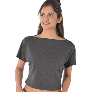 Boat Neck Blouse - Dark Grey - Blouse featured