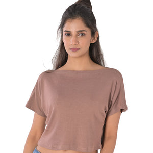 Boat Neck Blouse - Light Brown - Blouse featured