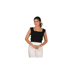 Load image into Gallery viewer, Square Neck Blouse - Black - Blouse featured