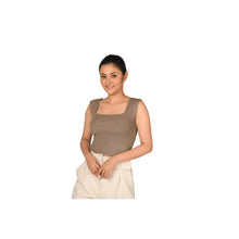 Load image into Gallery viewer, Square Neck Blouse - Light Brown - Blouse featured