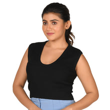 Load image into Gallery viewer, Textured Knit Sleeves Top - Black - Blouse featured