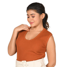 Load image into Gallery viewer, Textured Knit Sleeves Top - Ginger - Blouse featured