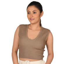 Load image into Gallery viewer, Textured Knit Sleeves Top - Light Brown - Blouse featured