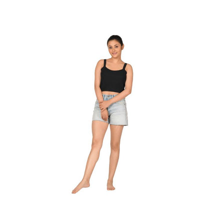 Strap Crop Top Blouses - Black - Blouse featured