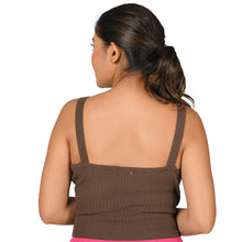 Load image into Gallery viewer, Strap Crop Top Blouses - Dark Brown - Blouse featured