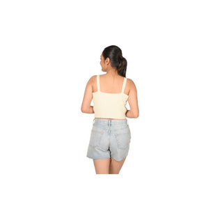 Strap Crop Top Blouses - Off White - Blouse featured