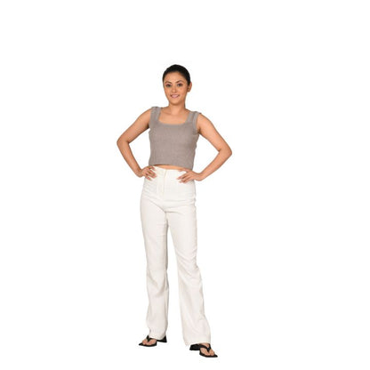 RIB - Textured Square Neck Blouse - Fossil - Blouse featured