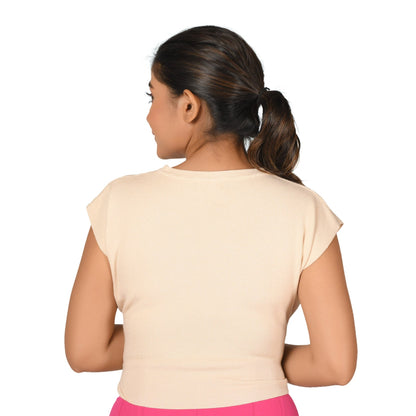 Crew Neck Straight Cut Top - Off White - Blouse featured