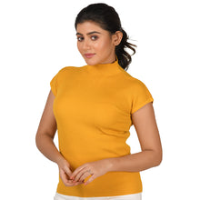 Load image into Gallery viewer, Turtle Neck Top - Bright Yellow - Blouse featured